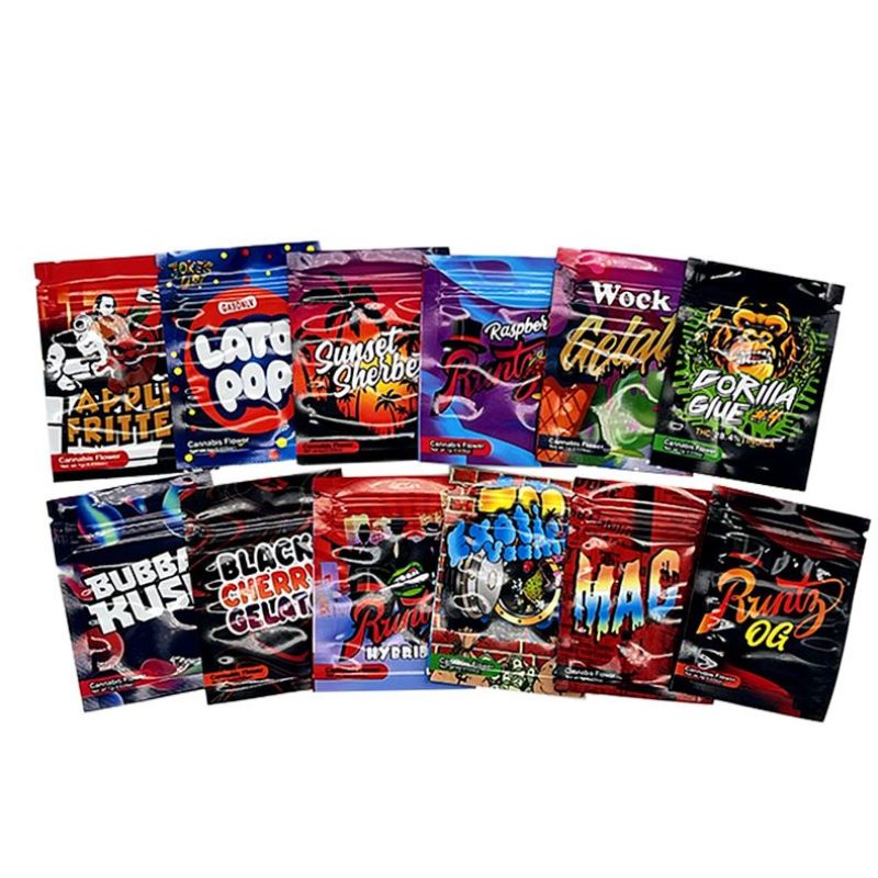 Red Lato Pop Strain Mylar Bags